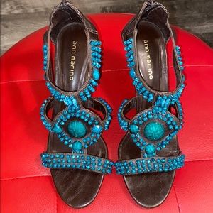 Ann Marino beaded summer sandals